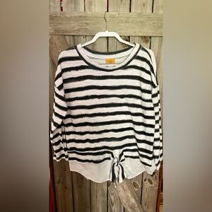 Ruby Rd. Black and White Striped Sweater